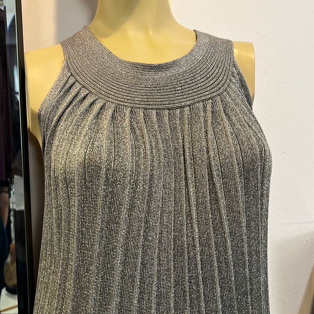Orange gun metal -  metallic top or dress . Size XS Fits S or M